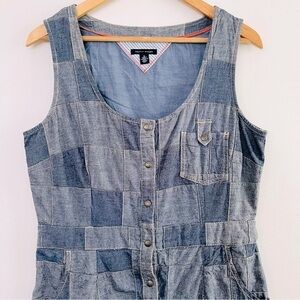 [Tommy Hilfiger] Cotton Denim Patch Snap Front Tab Pocket + Apron Pocket Dress